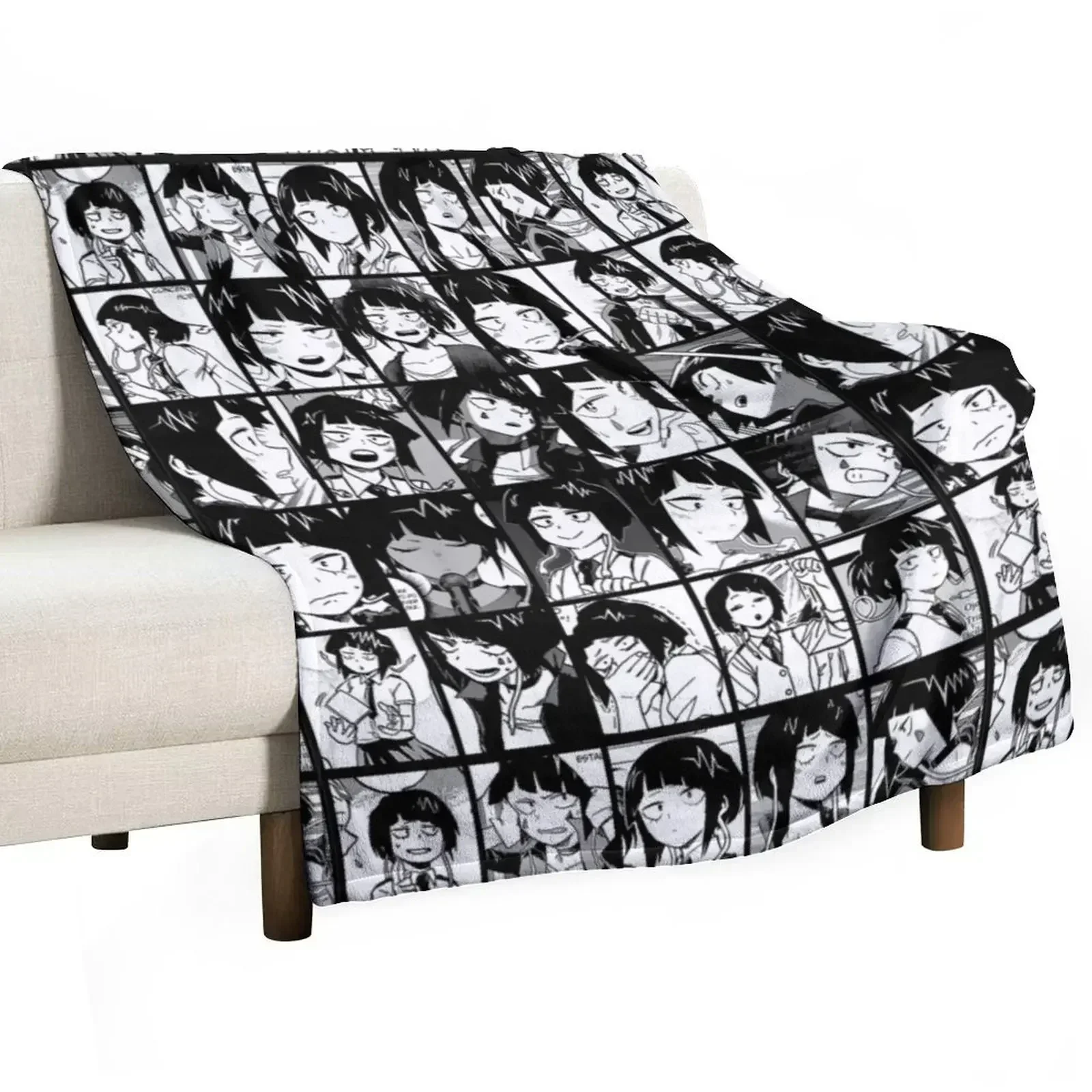 Jirou manga panel collage Throw Blanket Hair blankets and throws Blankets