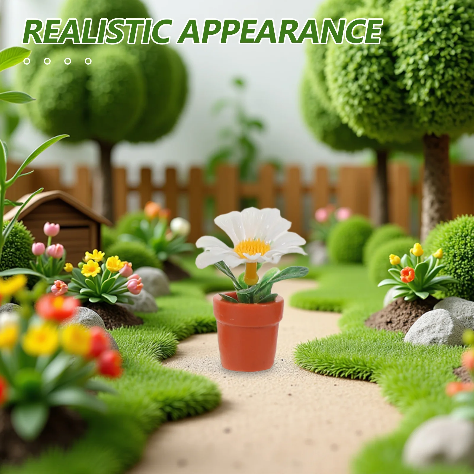 

28pcs Miniature Resin Plants For Micro Landscape Decoration, Tiny Bonsai Pots, Dollhouse Garden Accessories, Mini Potted Flower