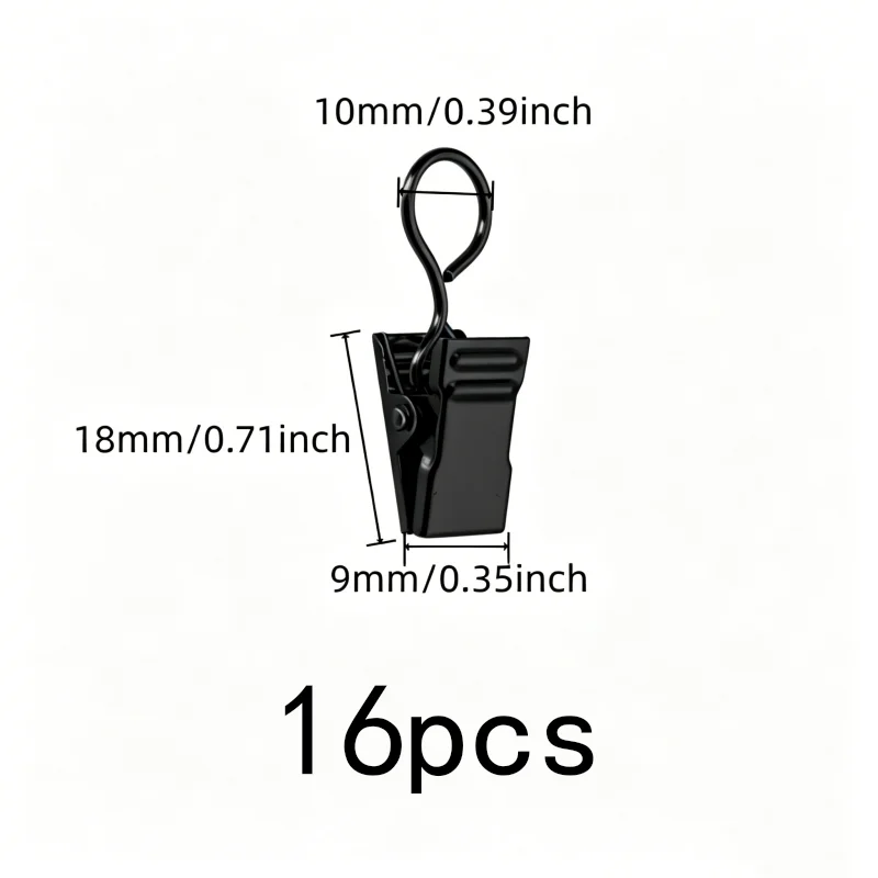 16 pcs Firm Non-Slip Hold Silver Loop Drapery Pins, great for Photo Postcard Hanging, Easy Curtain Install, Home Decoration