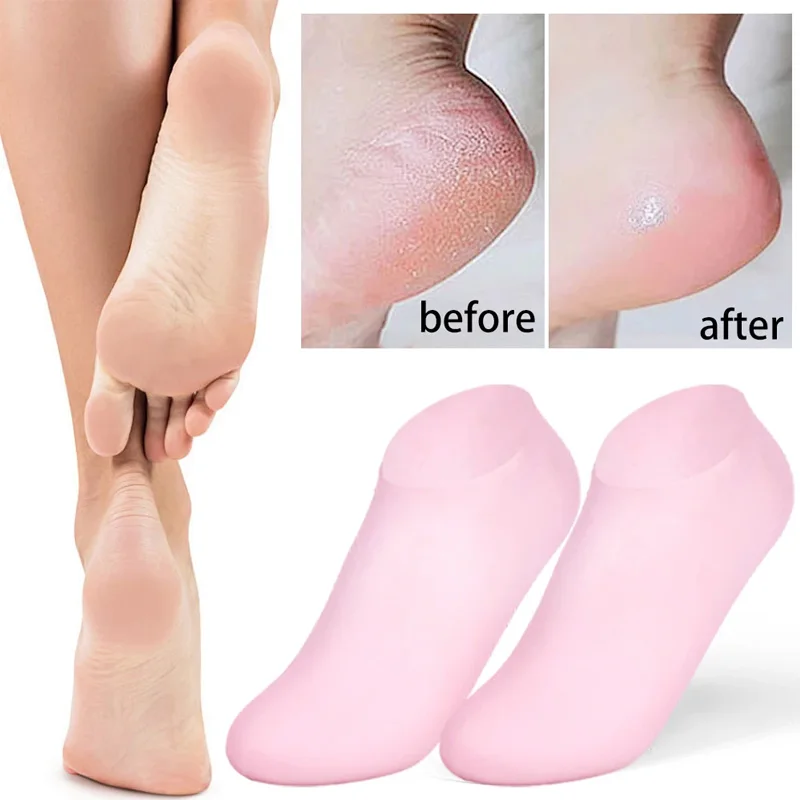 1 Paar Silikon feuchtigkeit spendende Fuß socken für trockene, rissige Füße Fußpflege socken Spa Pediküre Socken Massage feuchtigkeit spendende Gel socke