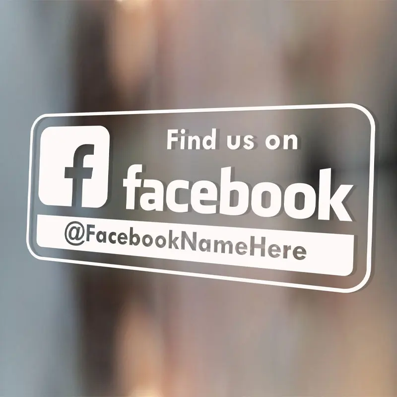 Custom Facebook,instagram Name Vinyl Decals, Social Media Tag Name Window Door Decor Sticker Business