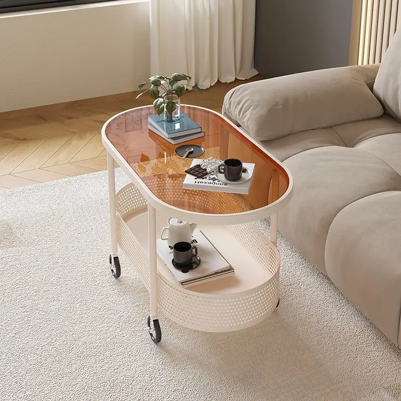 Cream wind removable small sofa side cabinet living room coffee table side corner Internet celebrity