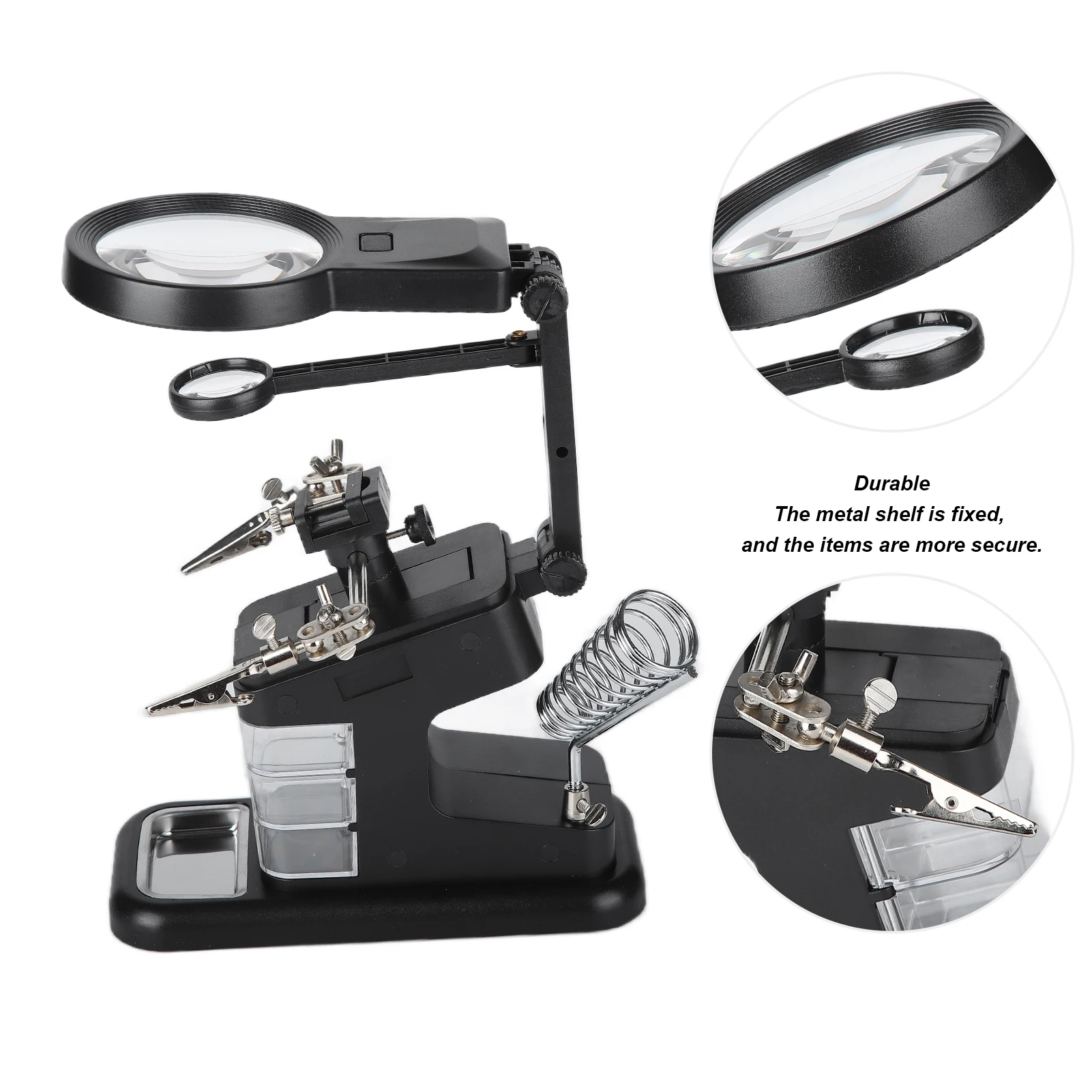 Magnifying Glass TH‑7026 Desktop Magnifying Glass with 10LED Light Welding Magnifying Glass Repairing Tool 3X / 4.5X / 25X