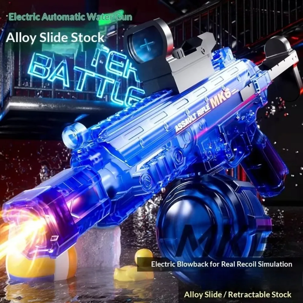 MK6 Electric Water Gun High Speed Burst Shooting Water Blaster with Mist Spray Function Summer Water Fighting Toy for Adults