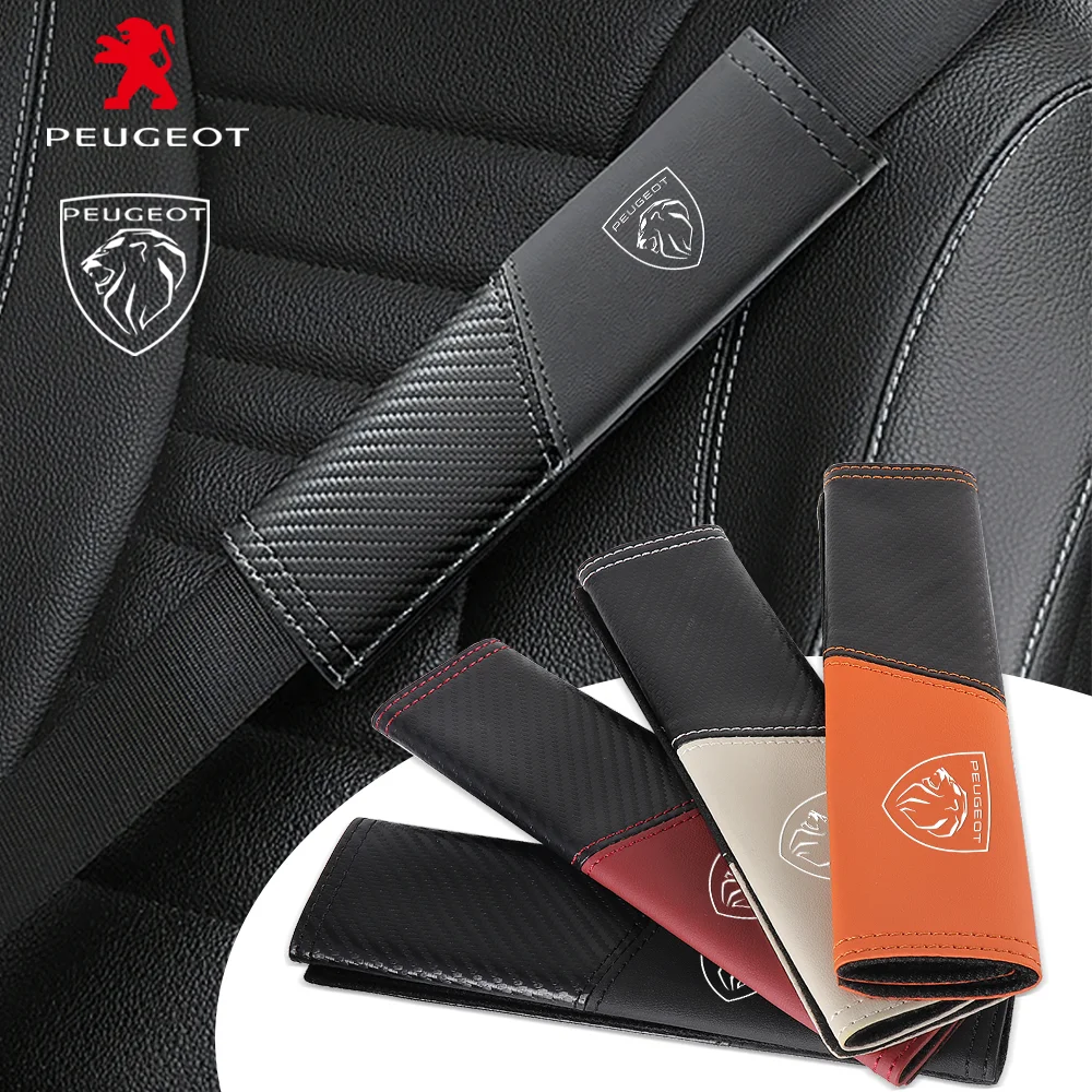 Para peugeot 206 3008 308 307 106 407 208 207 107 2008 508 sw 408 5008 rcz cinto de segurança do carro ombro capa cinto de segurança almofada proteção