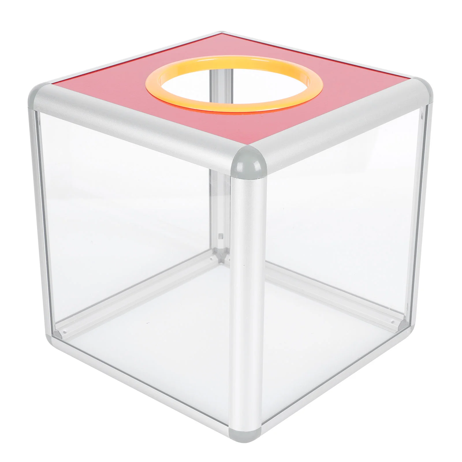 

Lottery Box Vote Storage Container Paper Case Transparent Table Suggestion Mail Letter Office Mailbox Aluminum Alloy