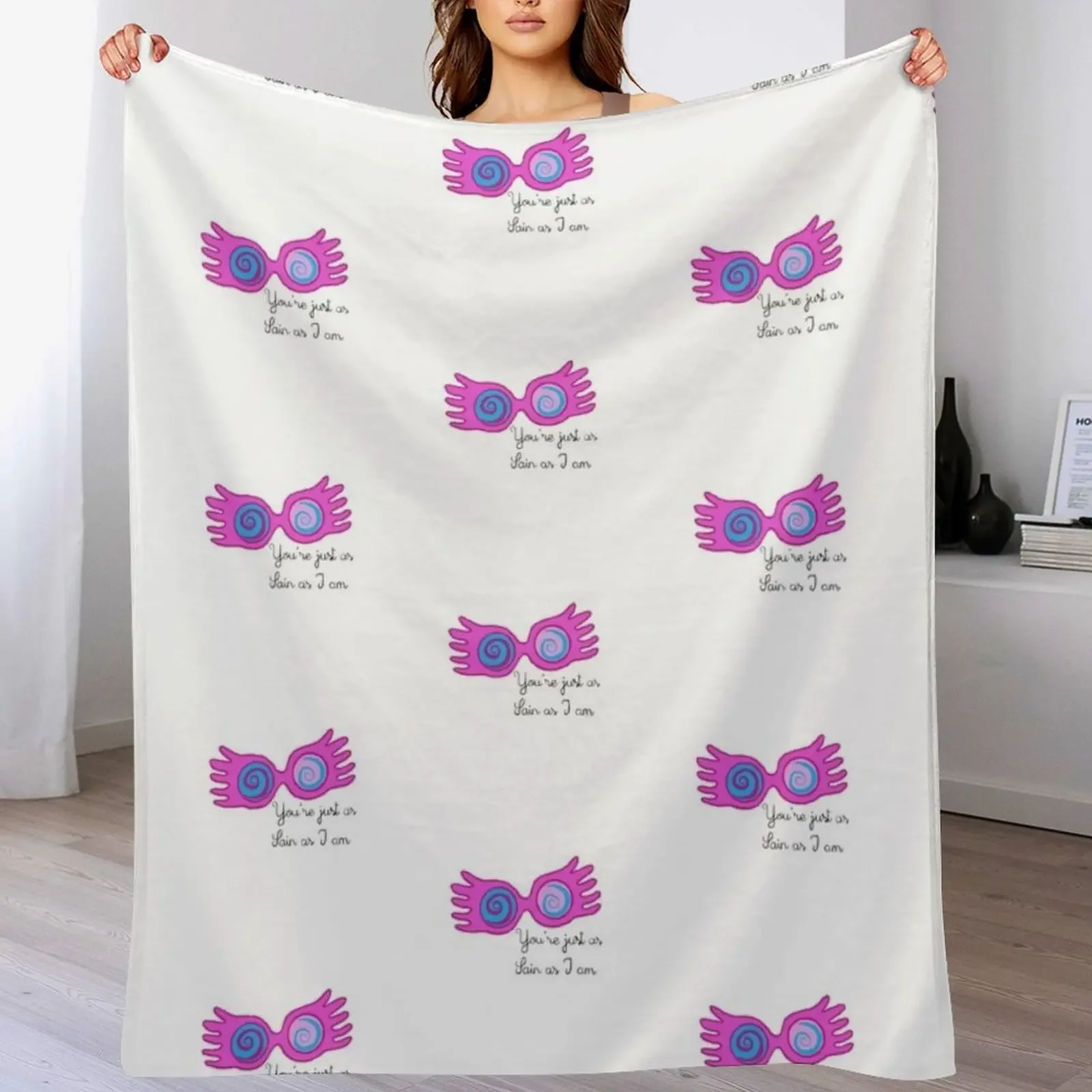 

Luna lovegood glasses quote Throw Blanket Single Stuffeds Bed covers cosplay anime Blankets