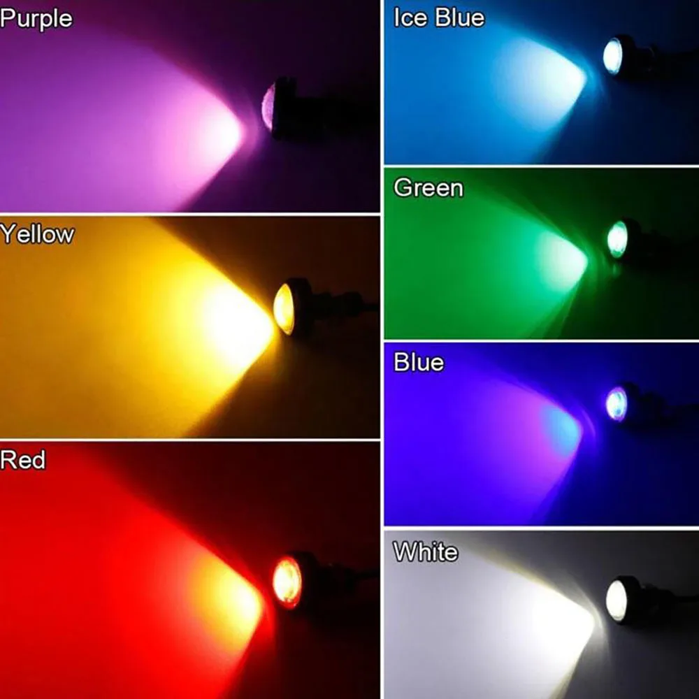 NSXINQI 18 مللي متر 23 مللي متر سيارة دراجة نارية LED عين النسر مصابيح القيادة DRL النهار تشغيل أضواء عكس وقف مصباح إشارة