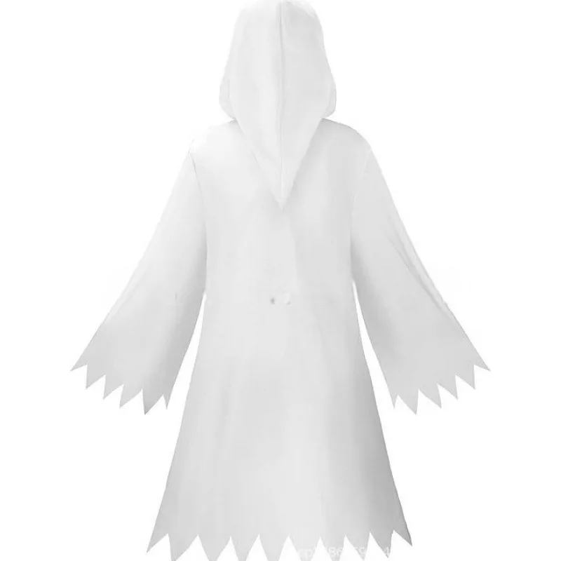 Ghost Cloak White and Black Costume Vampire Cosplay Horror Theme Clothes Role Play Outfit Halloween Carnival Party view 5