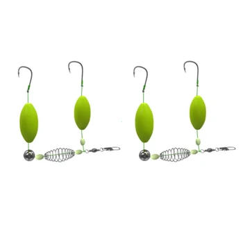2 Pcs Double Hook Fishing Hair Rigs Hook Suspension Anti Bottom Carp Fishing Hook Pesca Ready Made Carp Rigs Fishing Lure