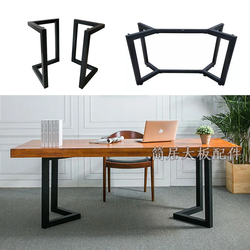 Double head V wrought iron table leg bracket, desk stand, desk foot, dining  leg, tripod, coffee leg