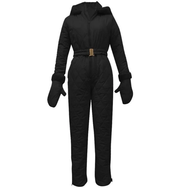 2026 New Womens One Piece Ski Suits Waterproof Windproof Snowsuits Winter Outdoor Snowboard Snow Suits with Belts Gloves