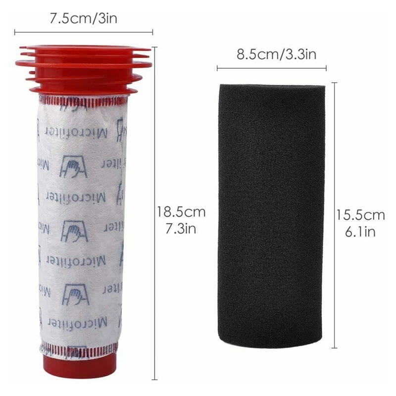 Washable Stick Foam Filter For  BCH65 BCH6L2560 754176 754175 Vacuum Cleaner Replacement Accessories Parts