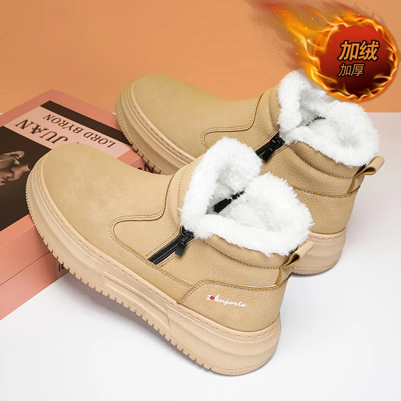 أحذية الثلوج الشتوية للرجال 2025، مبطنة بالفرو الصناعي، نمط معركة الجمعة السوداء، متينة، رائع؟