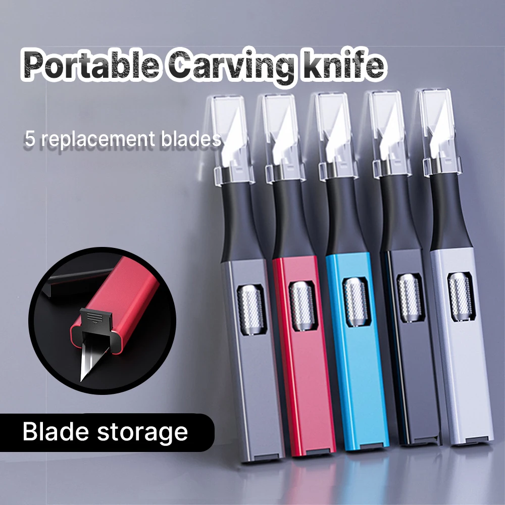 Precision Craft Knife Set for DIY, Modeling & Detail Cutting – Ergonomic Non-Roll Design with Built-In Blade Storage