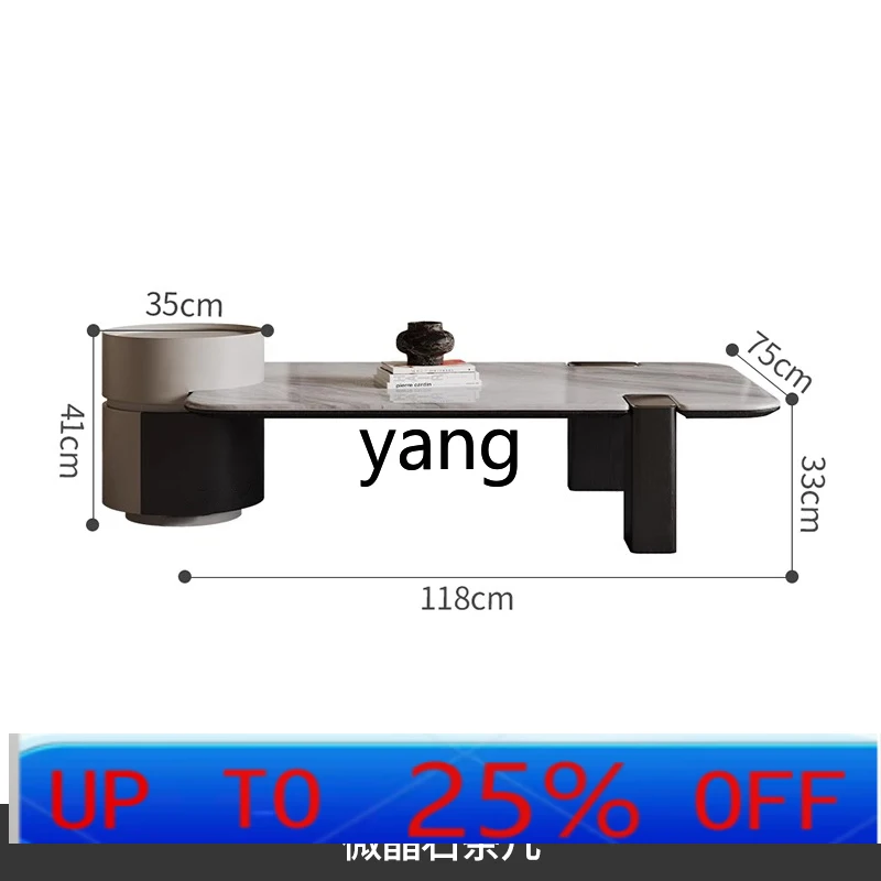 

LTT minimalist microcrystalline stone simple modern small apartment living room household rectangular coffee table combination