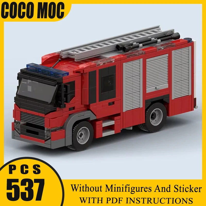 Moc Building Bricks City Vehicle Model Netherlands Fire Tanker Gifts Christmas Toys DIY Sets Technology Modular Blocks Assembly