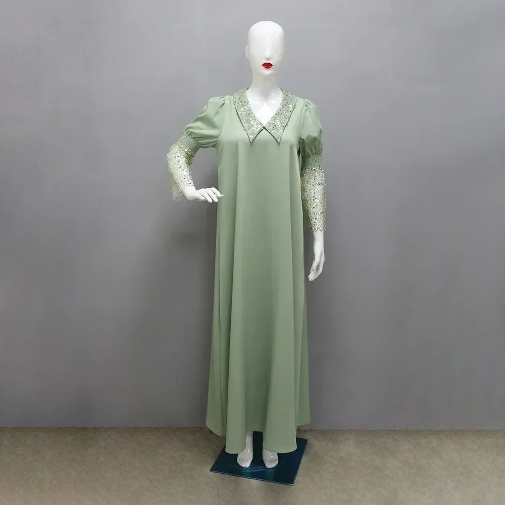 عبايات عيد ترتر للنساء فستان ماكسي إسلامي 2025 دبي عباية رمضان إسلام جلابية قفطان مغربي نسائي قفطان تركي