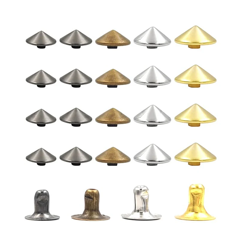 Conical Rivet Spikes Punk Rock Diy For Clothes Shoes Bags Pet Collar Decor Decoration Leathercraft Accessories 5/6/7/8/9/10/12mm