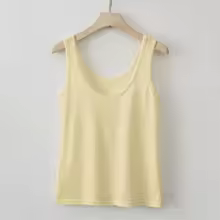Tank Top Essential Sleeveless Casual Womens Lightweight Soft - Light Yellow