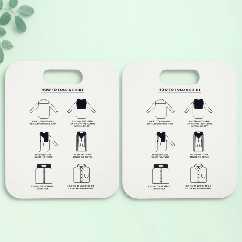 

2Pcs Convenient Clothes Board Cardboard Shirt Form Foldable Laundry Aid for T-Shirts Long Sleeve Shirts Space Saving Solution