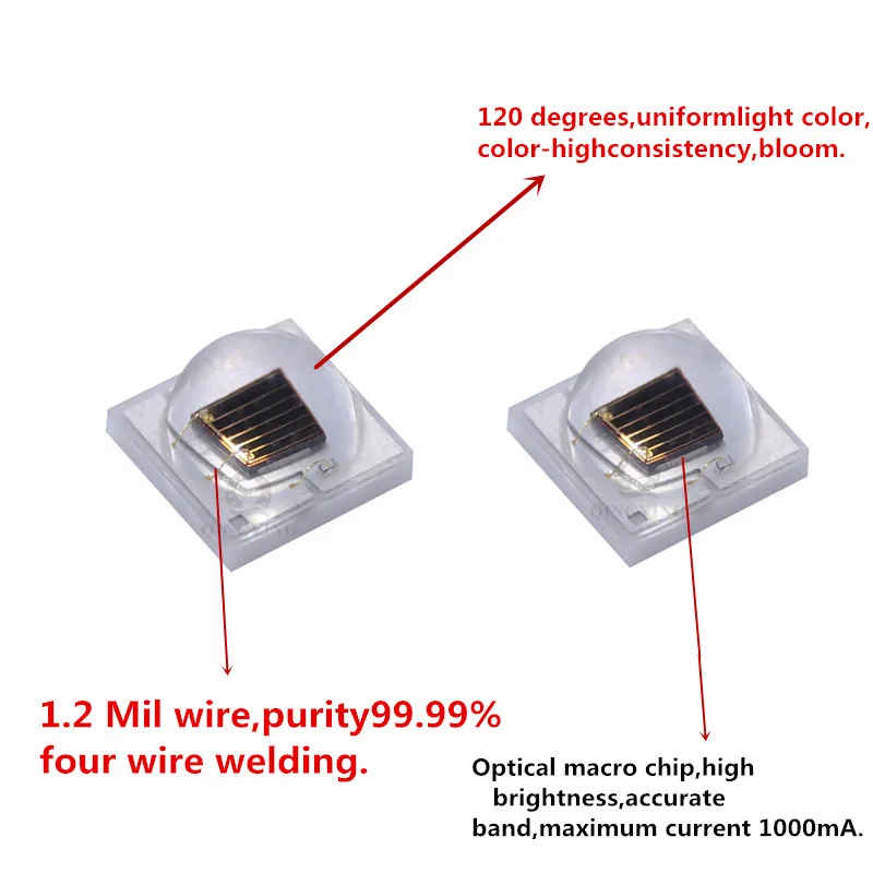 1W 3W High Power 3535 LED Chip IR 1000nm 1200nm 1300nm 1500nm1600nm Infrared FarRed Diode Lamp for DIY Night Vision Camera