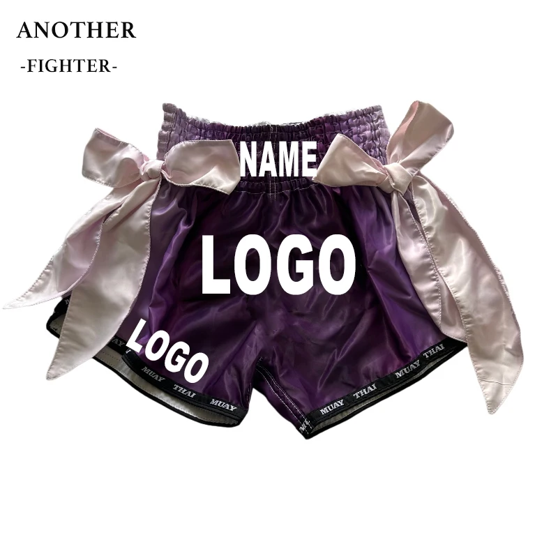 Custom Muay Thai Shorts Personalized Logo & Embroidery Premium Satin Quick-Dry Training Fights Thai Boxing Pants Men Women Kids