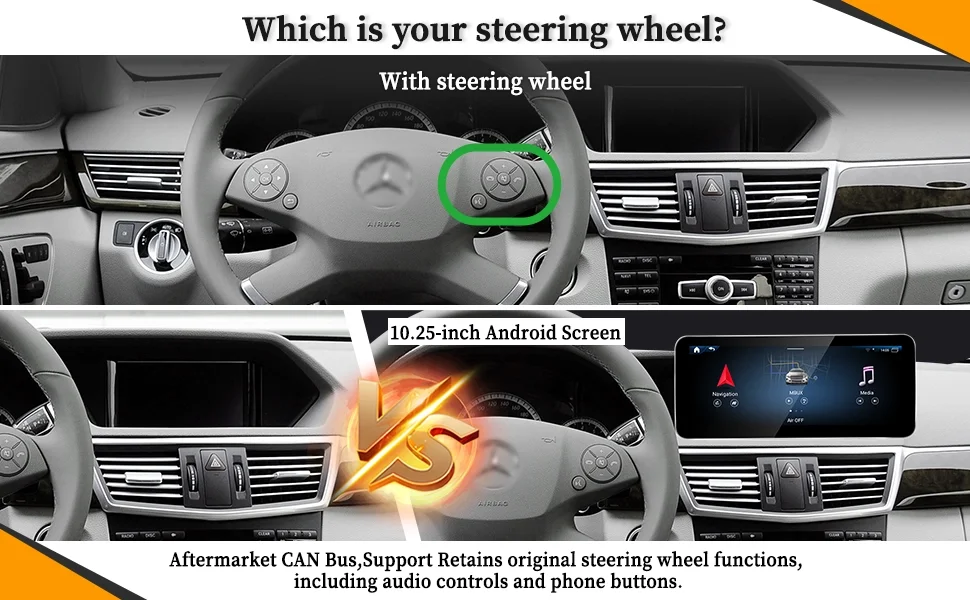Für Mercedes E-Klasse C207 A207 W207 Radio-Upgrade 12,3' Android-Bildschirm Kabelloses Android Auto Apple CarPlay 4G Wi-Fi Navigation – Detail 6