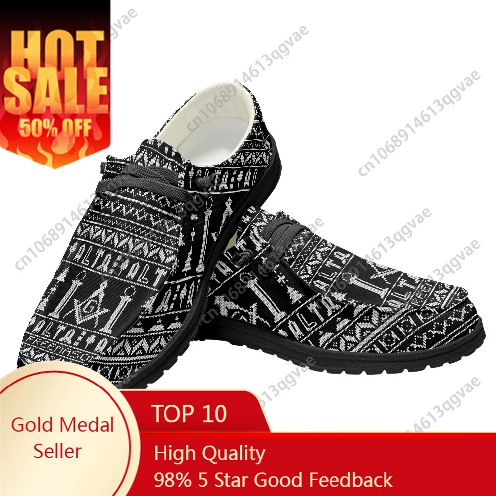 

Masonic Mason Freemason Pattern Casual Shoes Flat Shoe Men Woman Breathable Outdoor Lightweight Footwear Custom Made Shoes