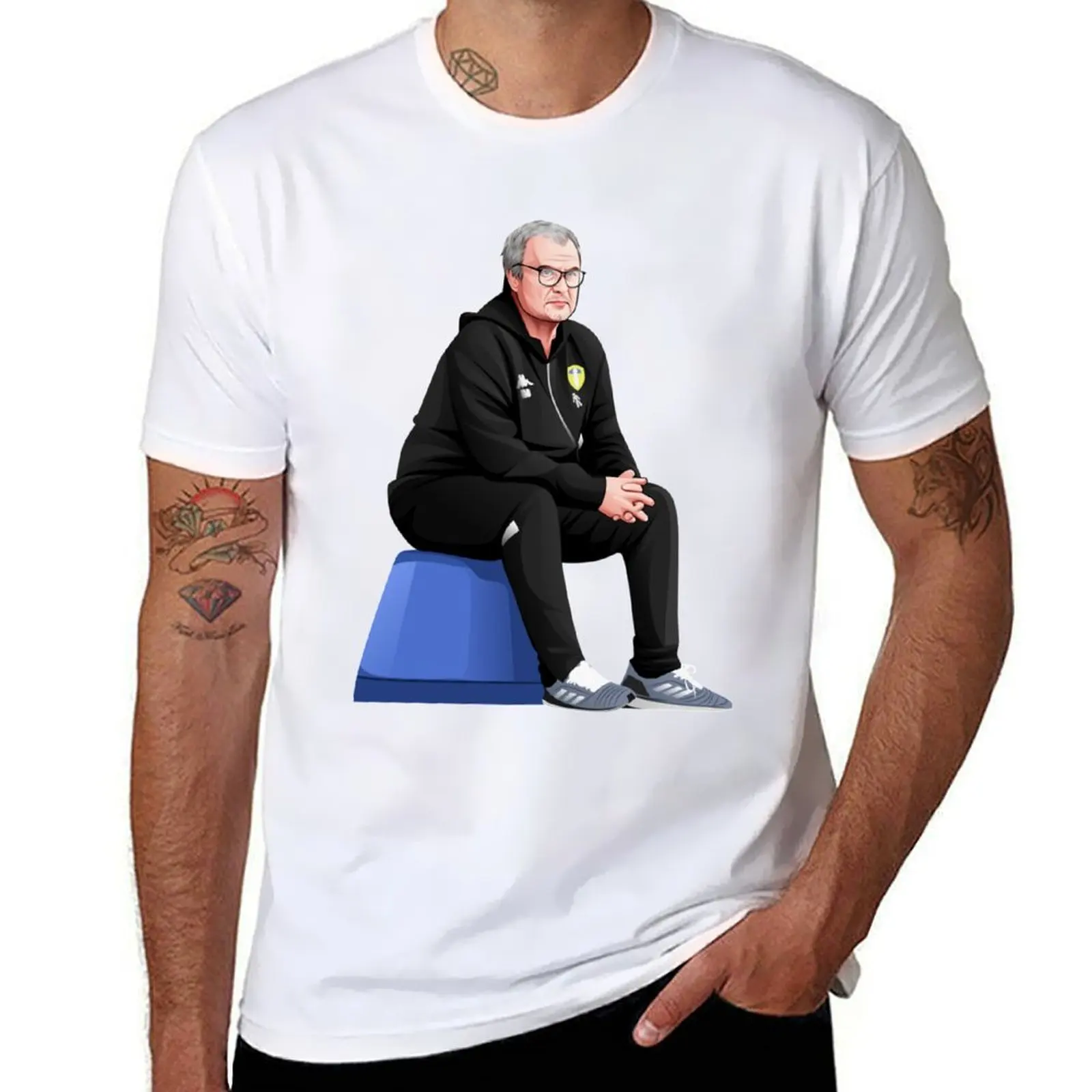 

Leeds - футболка Marcelo Bielsa, мужская футболка, летняя мужская футболка, футболка из плотного хлопка