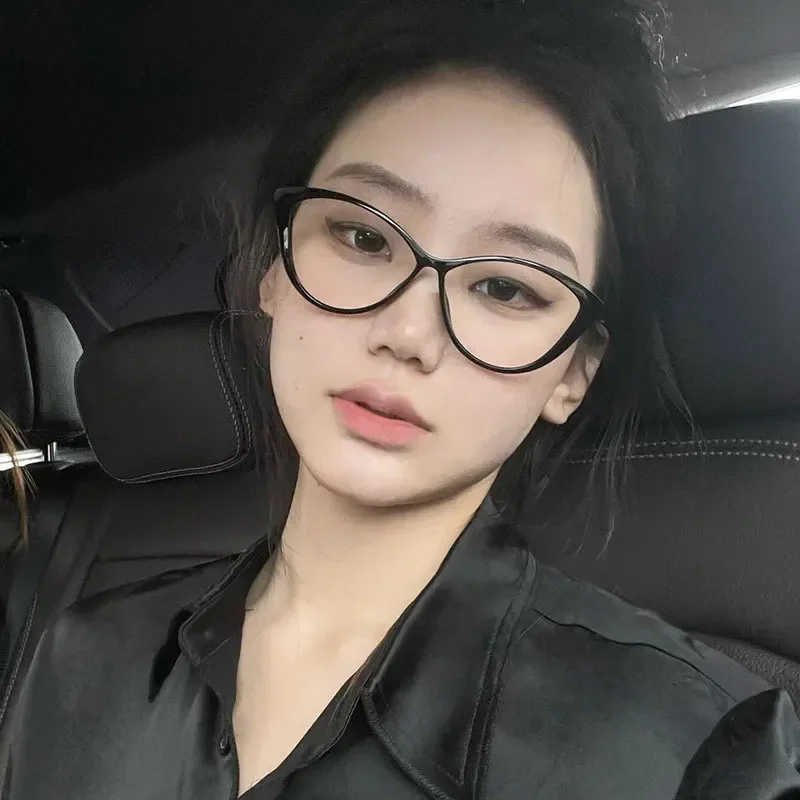 Cat Eye Transparent Myopia Glasses Women's High-definition Eyeglasses New Fashion Vintage Large Eyewear Frame