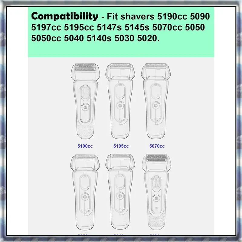 The New 52B Series 5 Replacement Head For Braun Electric Shaver S5 Wet And Dry Replacement Foil And Cutter 5190Cc 5090 5020