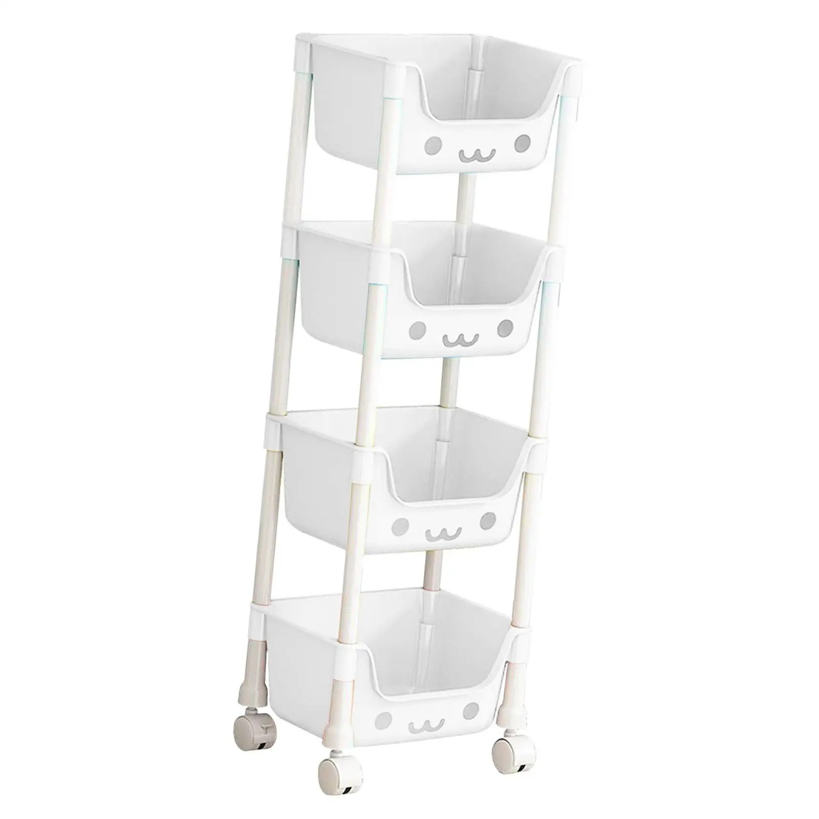 Mobile Rack Kids Toys Organizer 4 Tier 31x21x98cm for Home Organization