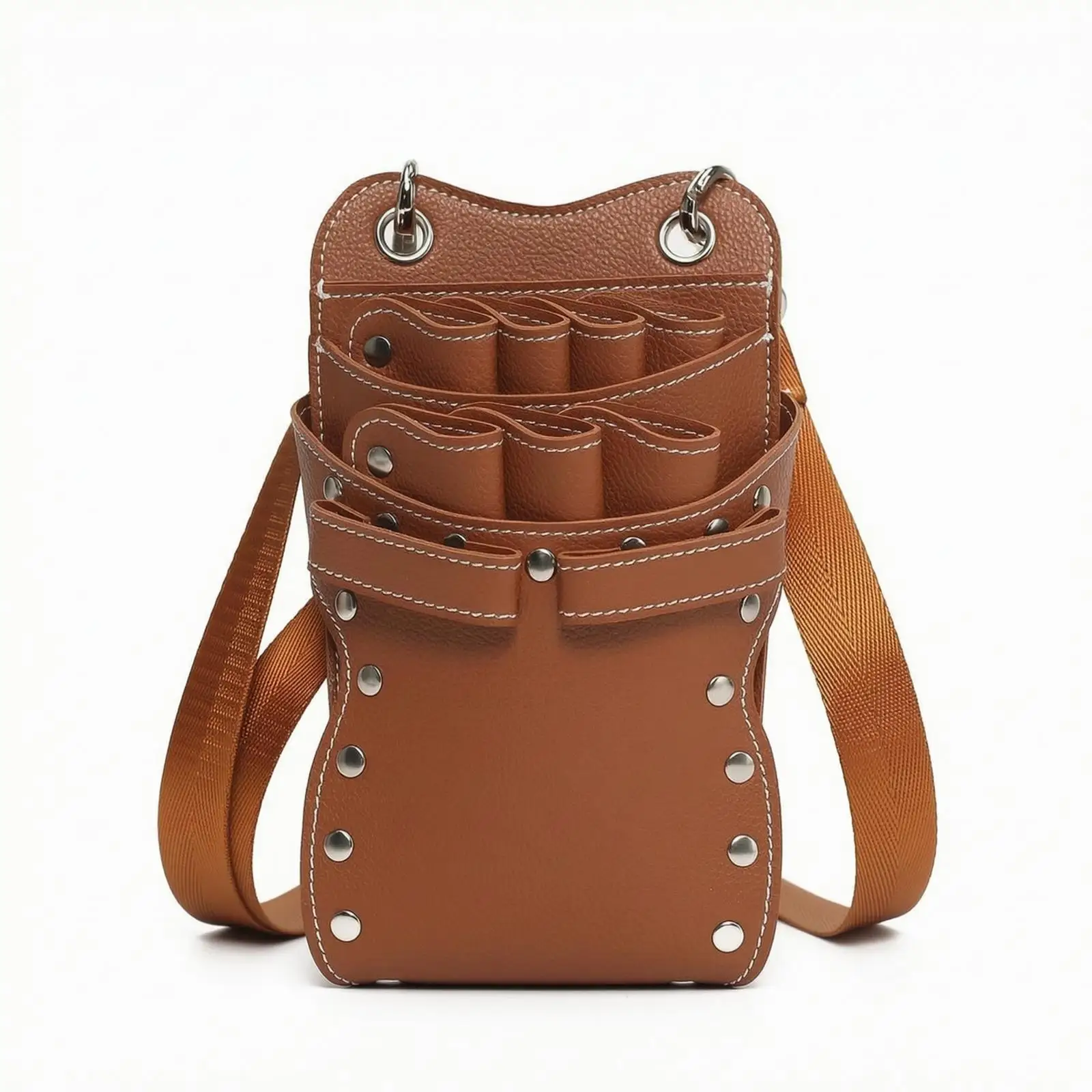 Salon Hair Cutting Tool Organizer Pouch Leather Waist Pack for Stylist Scissors Comb Holster with Strap