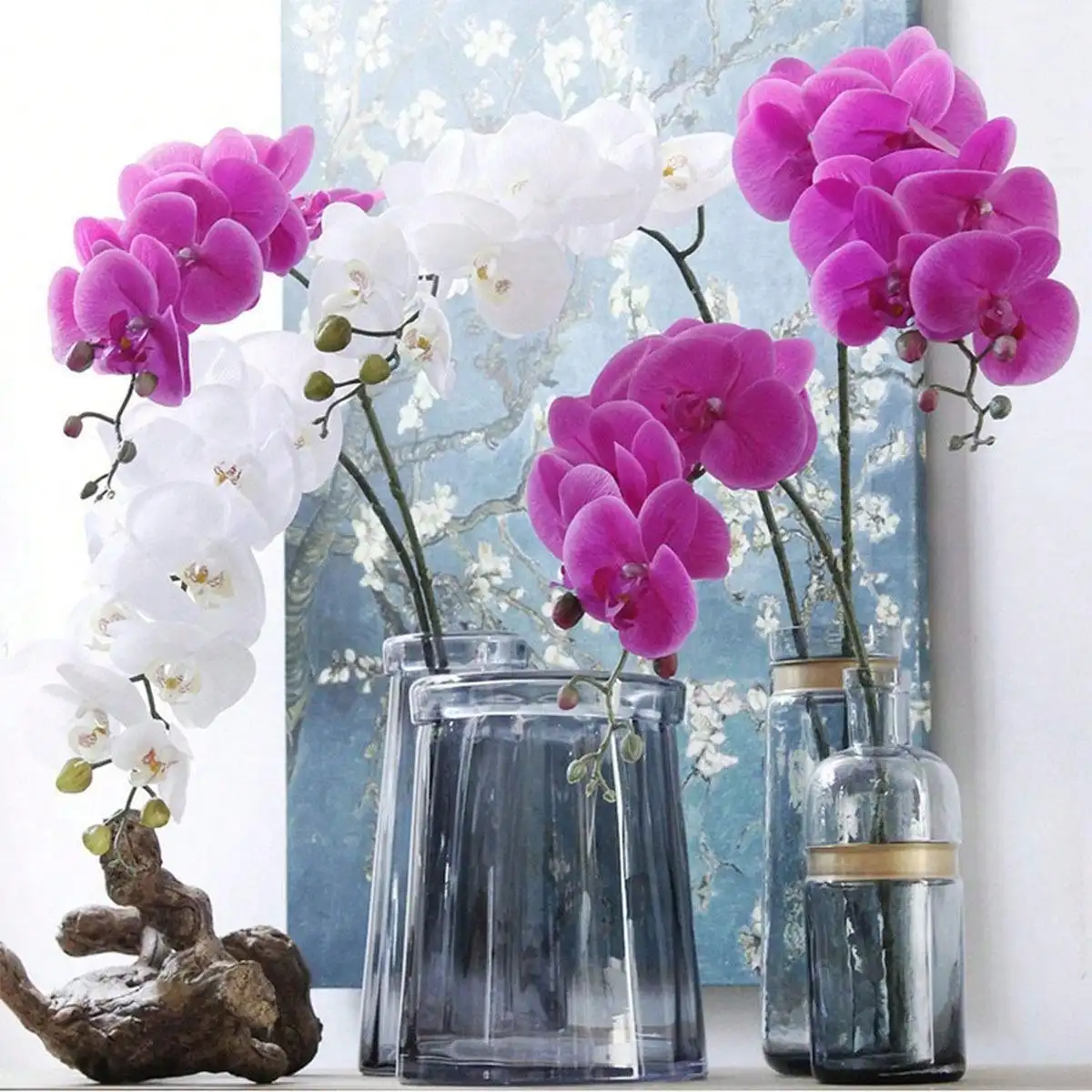 1pc Artificial Orchid Stems For Living Room Home Decoration, Hotel Wedding Floral Arrangement, Faux Flowers