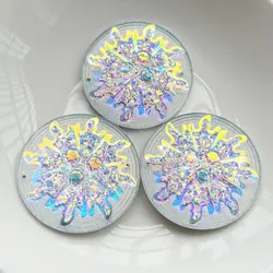 New white AB color 35MM round resin flat back Carber Sun Rhinestones native beaded earrings 6pcs/bag