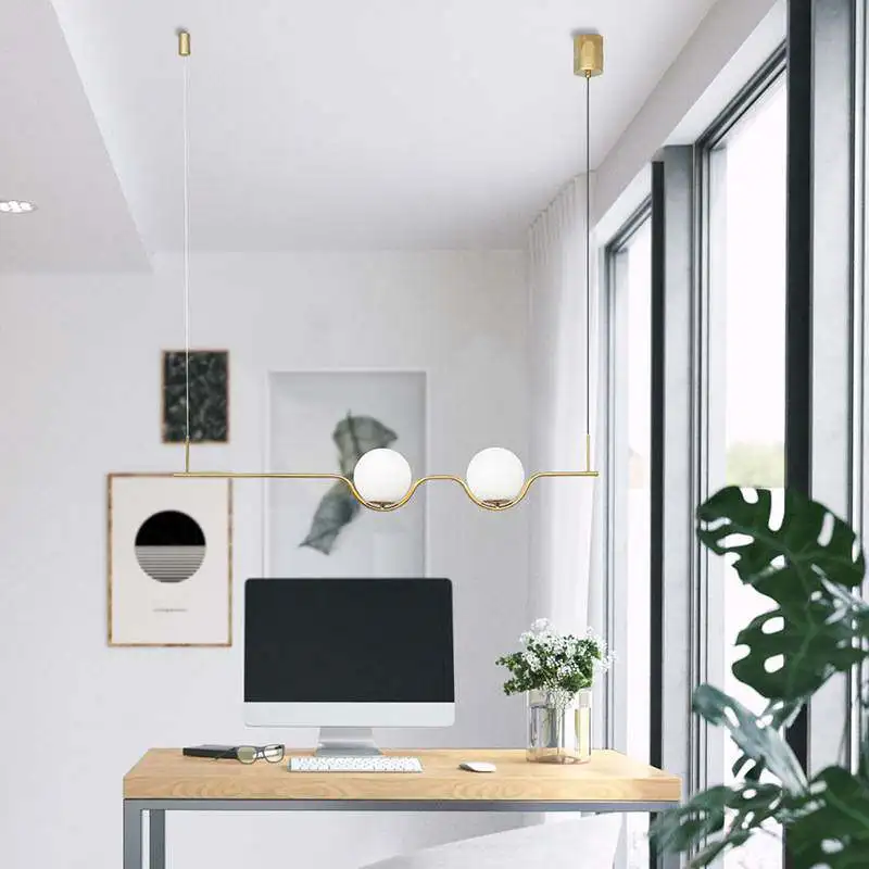 Nordic Restaurant Chandelier Creative Personalized Table Bar Desk Lamp Long Strip Modern Minimalist Cashier Chandelier