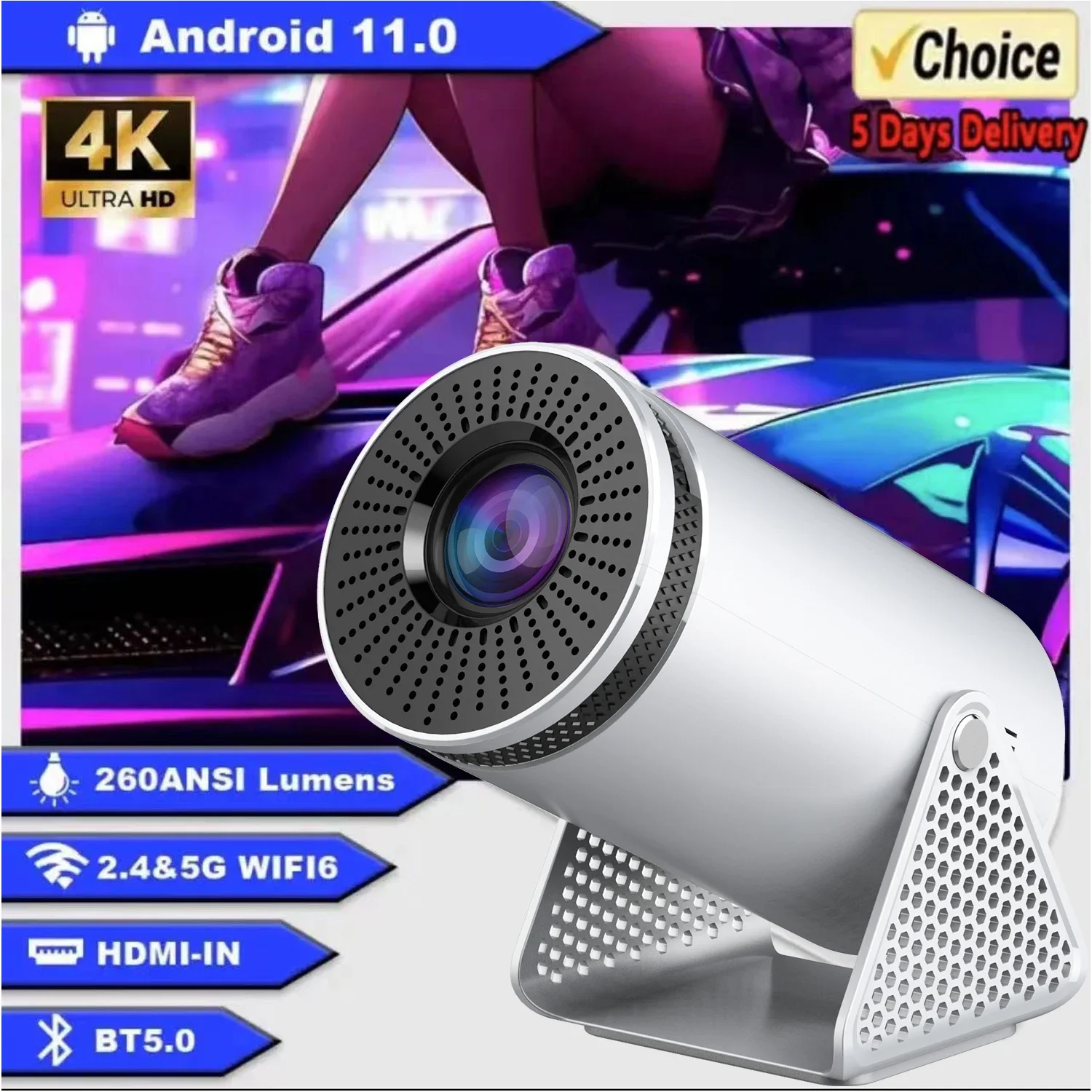 

Polaring P300 Android Projector H713 Projetor 5G Wifi BT 250Ansi Cinema Home Keystone HDMI Proyector 1080P 4K projector