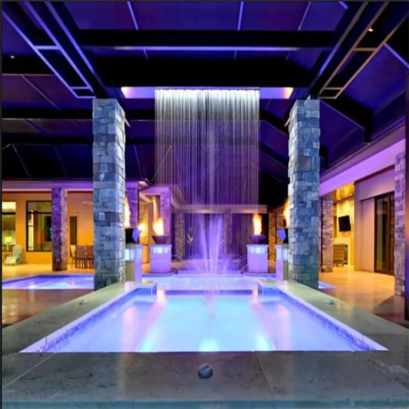 Customized 304 Stainless Steel Water Feature Indoor Outdoor Rain Curtain Fountain For Commercial Landscape Outdoor Garden Hotel