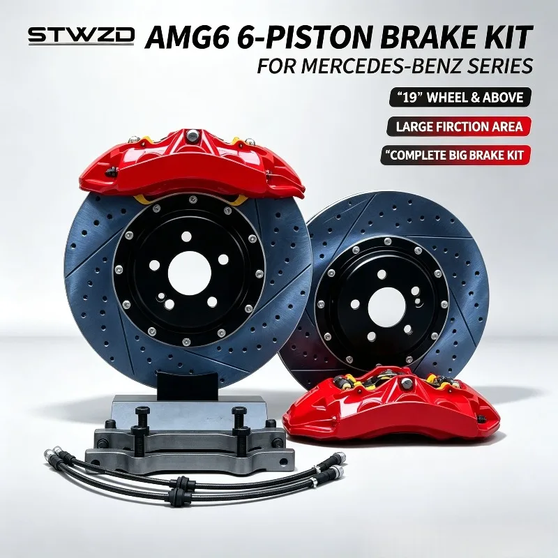 26 StyleAMG6 Style 6 Piston Big Brake Kit Split Disk For Benz C Class E Class W205 W206 W212 W213 Wholesale 19 Inch Wheel Abov