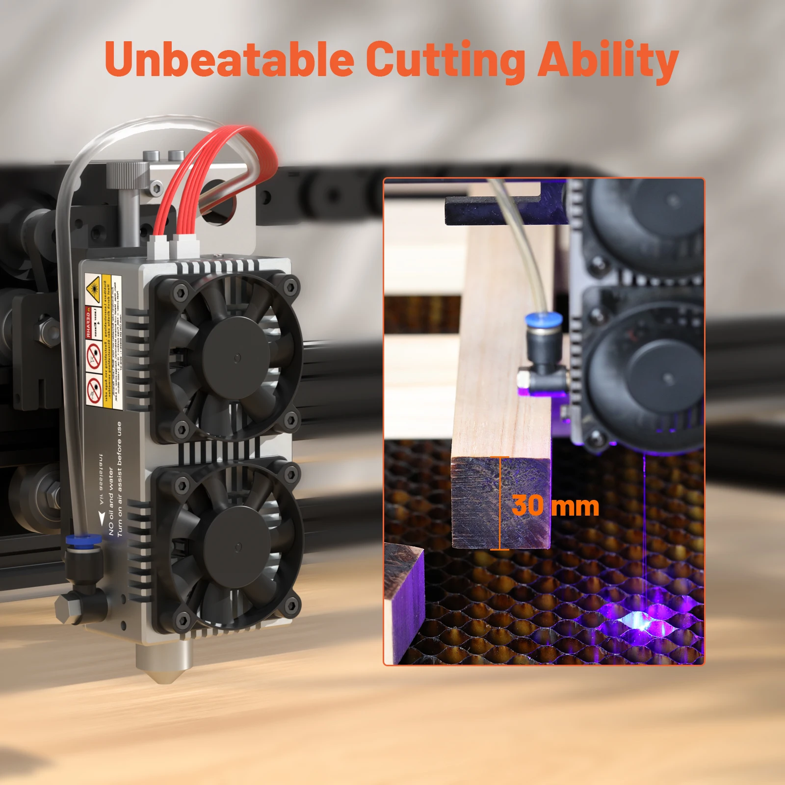 NEJE E80 2024 W Partners-Focus Laser Tech avec 4xLD Array Lens Compression Light Path for Wood Carimplanted, 120