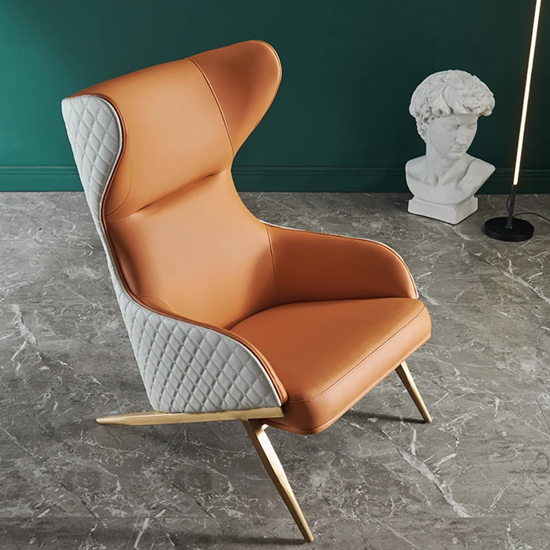 

Легкий роскошный одиночный диван для гостиной, одиночный стул с высокой спинкой, дизайнерский простой ленивый диван