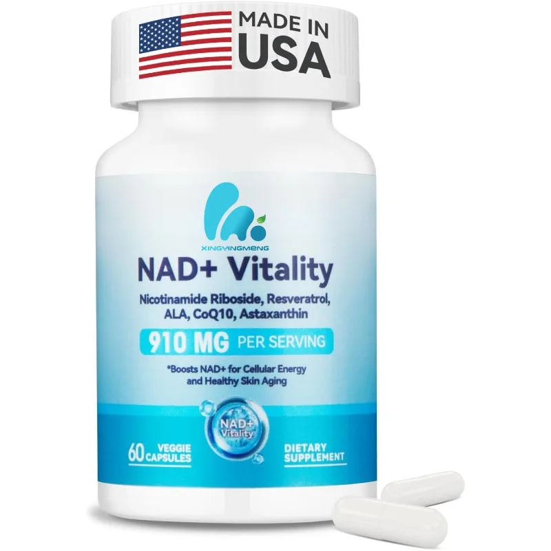 NAD+capsules Contain 900MG Nicotinamide Ribonucleoside Resveratrol, Coenzyme Q10, Alpha Lipoic Acid, Astaxanthin