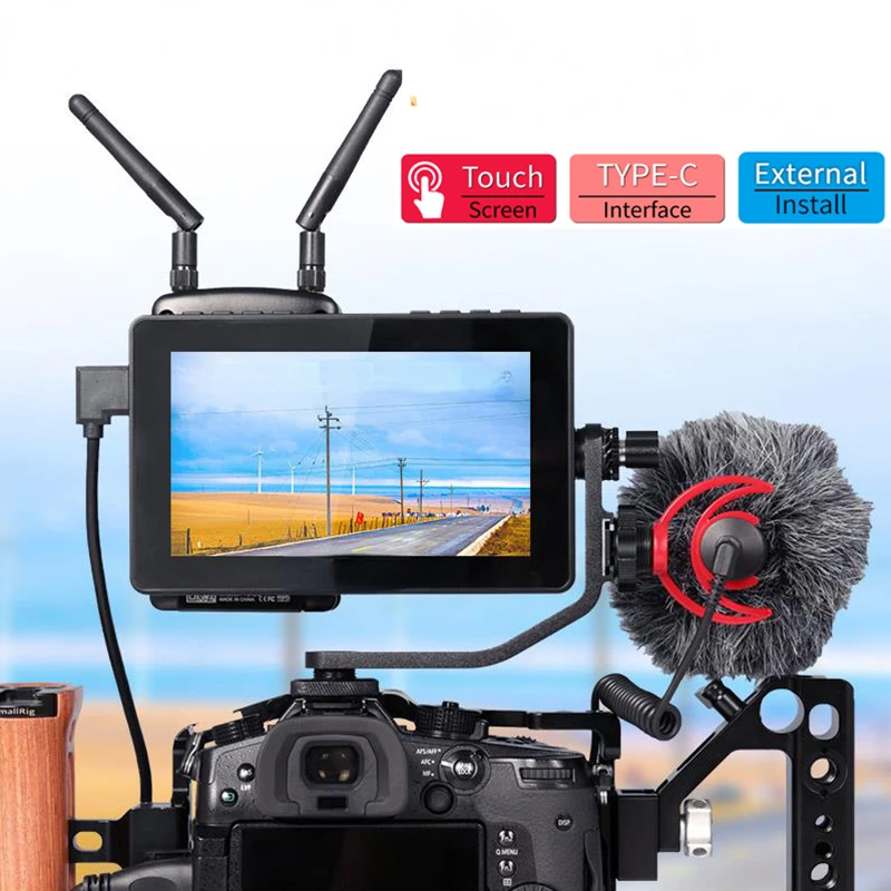 V2 Monitor 5.5 Inch Touch Screen DSLR Camera Field 3D LUT 4K HD-MI Can install wireless transmission LED Light