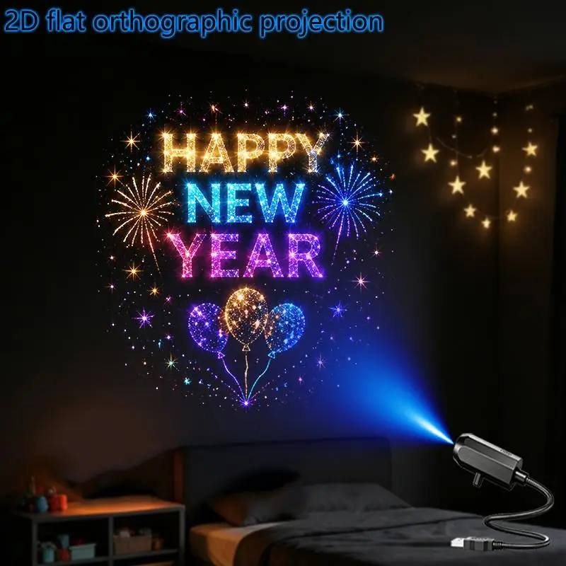 {#} Christmas Projector Light Modes Switchable Patterns USB Projector Atmosphere Light Holiday Party Ceiling Xmas Deco