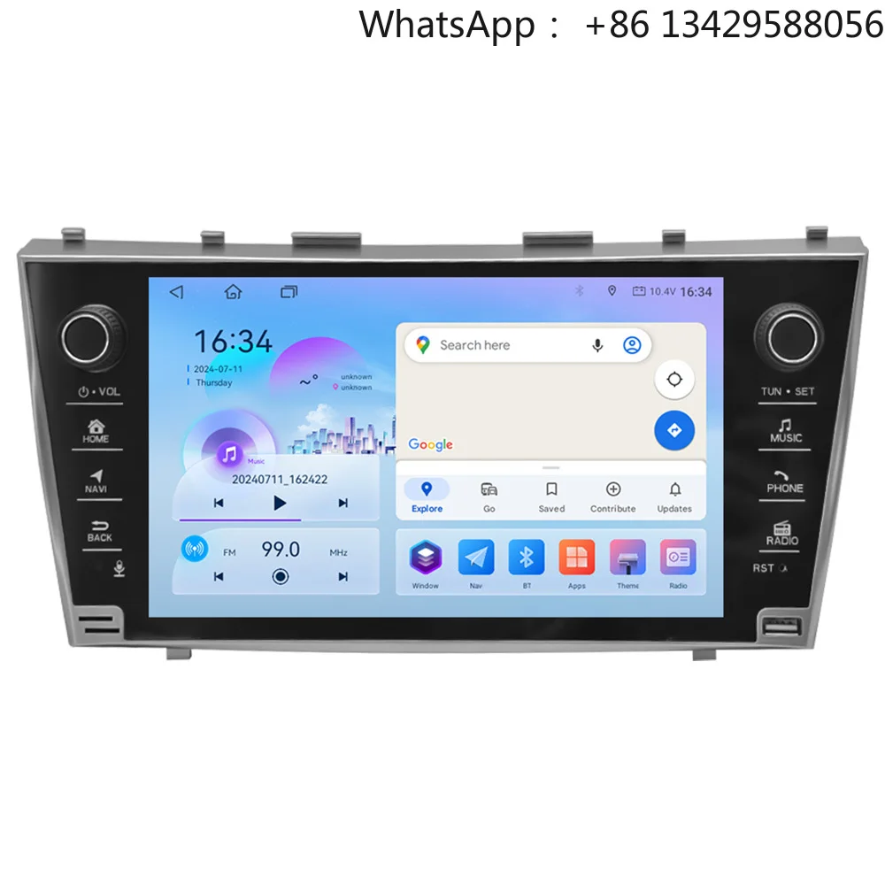

9 "Android 12 Автомобильный радио 2Din IPS TS10S 6 + 128 ГБ Автомобильный DVD-плеер Carplay Автомобильная стереосистема GPS-навигация для Toyota Camry 2007-2011