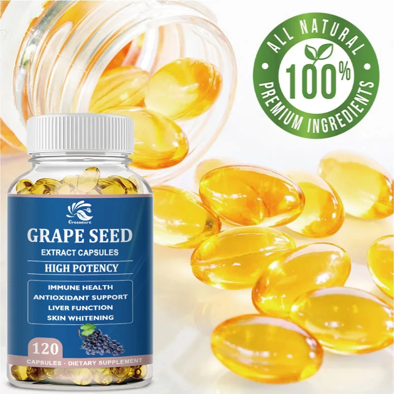 Grape Seed Extract Capsules - Antioxidants Supplement - 1 Grapeseed Capsule (150mg) per Serving, Vegan & Gluten Free