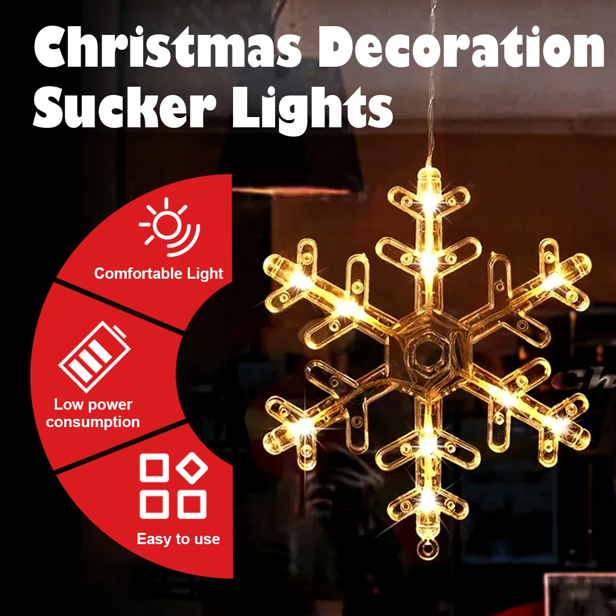 Led Christmas Window Lights Battery Powered Warm Colored Sucker Light Tree Lighted Santa Claus Decor Snowman Gift Elk Sant Moon