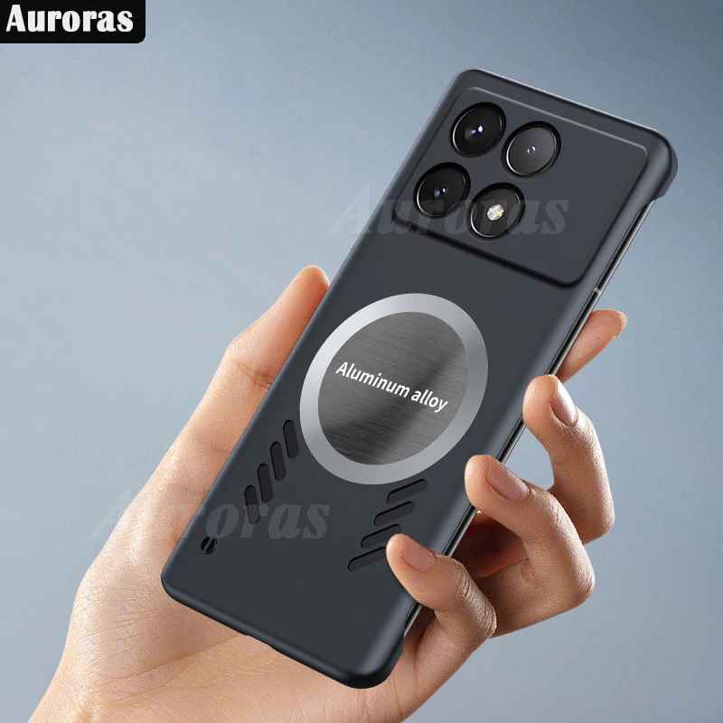 Auroras For Xiaomi POCO X6 Pro 5G Case Ultra-Thin Bezel-less Magnetic Suction Sheet Hard Shell For Mi Poco M6 Pro Cover Fundas