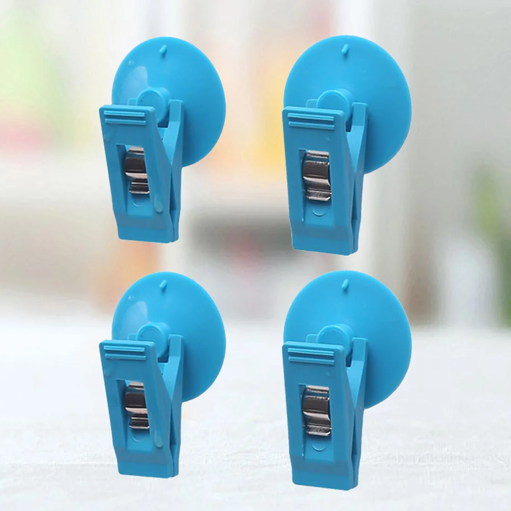 

2Pair Car Paste Clamp Durable Suction Clips Curtain Clamp Storage Organizer Blue Car Mounted Clip Paste Storage Clip